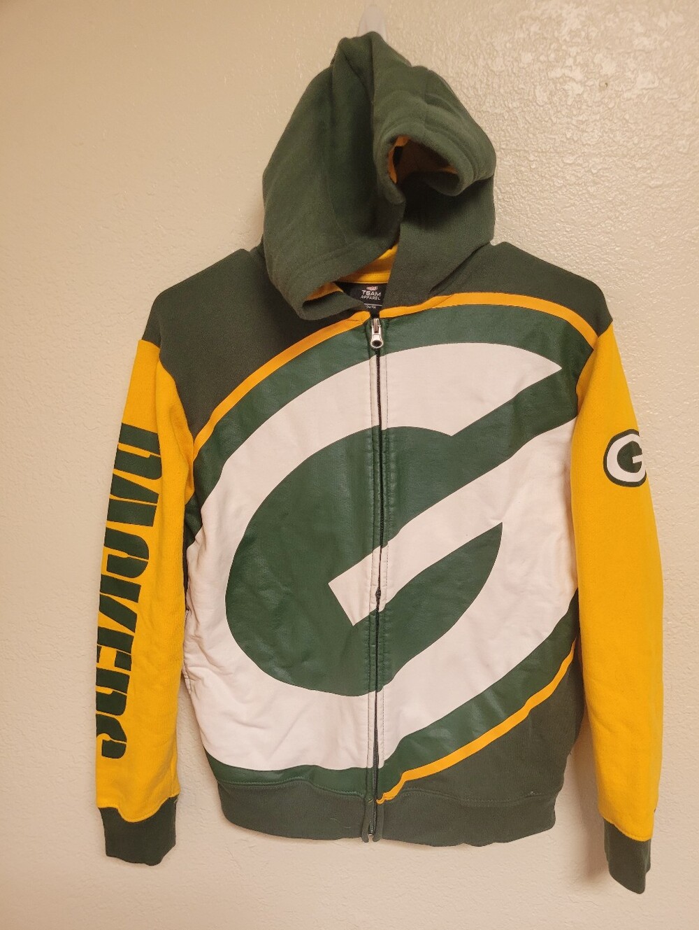 NFL Greenbay Packers Green and Yellow Full-Zip Hooded Team Jacket